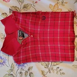 Chaps Large Red Stripe Polo
